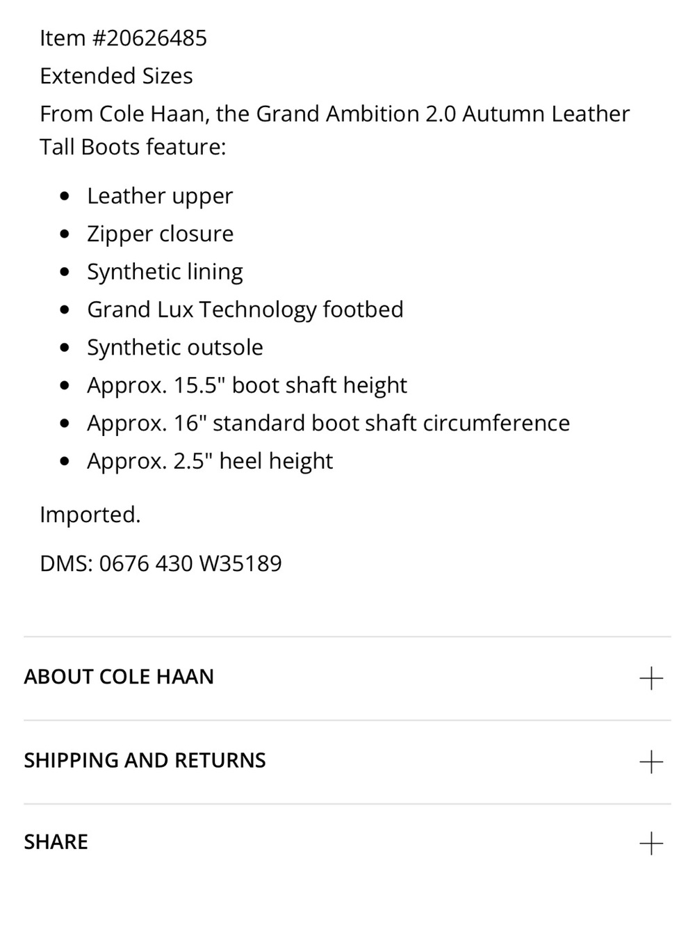 Cole Haan Grand Ambition 2.0 Autumn Boots, Black Leather, 6-B US new in box - Picture 2 of 11